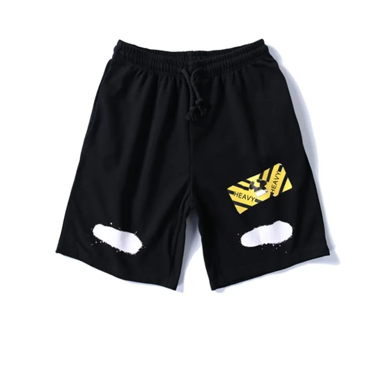 OFF-WHITE летние новые мужские шорты с буквенным принтом пять свободные мужские
