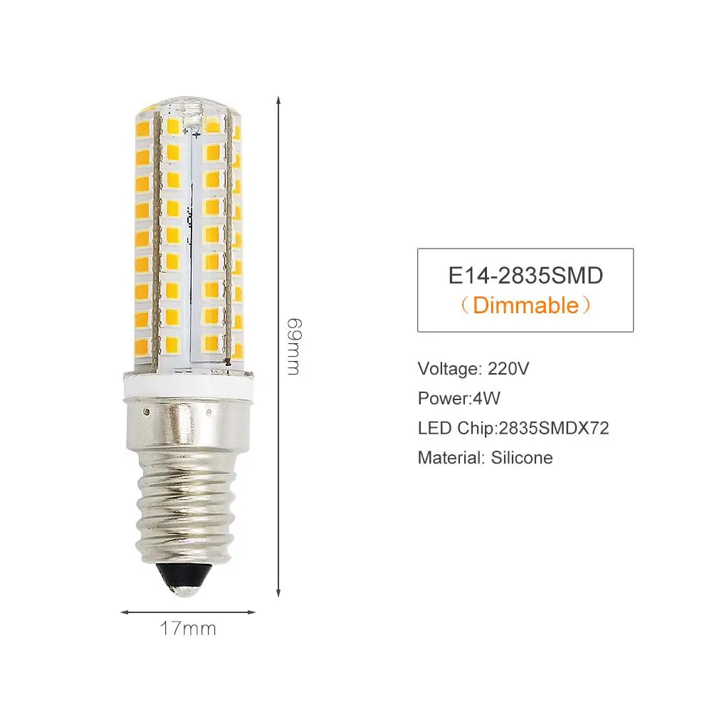 1 шт. AC 220V 6W 8W светильник Точечный светильник E14 светодиодная мини-лампа 2 Вт, 3 Вт, 4 Вт лампы морозильник холодильник для люстр с Стекло - Испускаемый цвет: 6