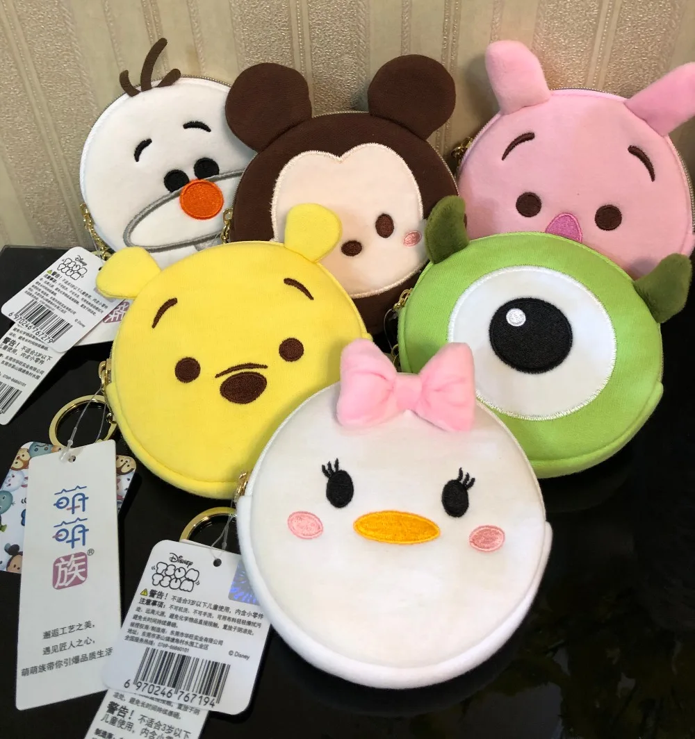 1 шт. натуральная монета disney кошелек Минни Замороженный Олаф Винни Дейзи утка портативная Ручная Сумка многофункциональная сумка для хранения с keychian