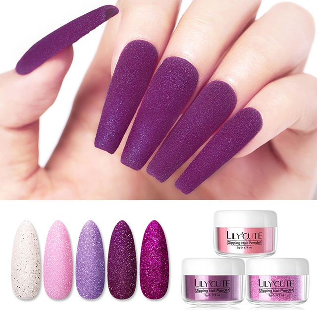 LILYCUTE 5ml Matte Solid Color Dipping Nail Powder