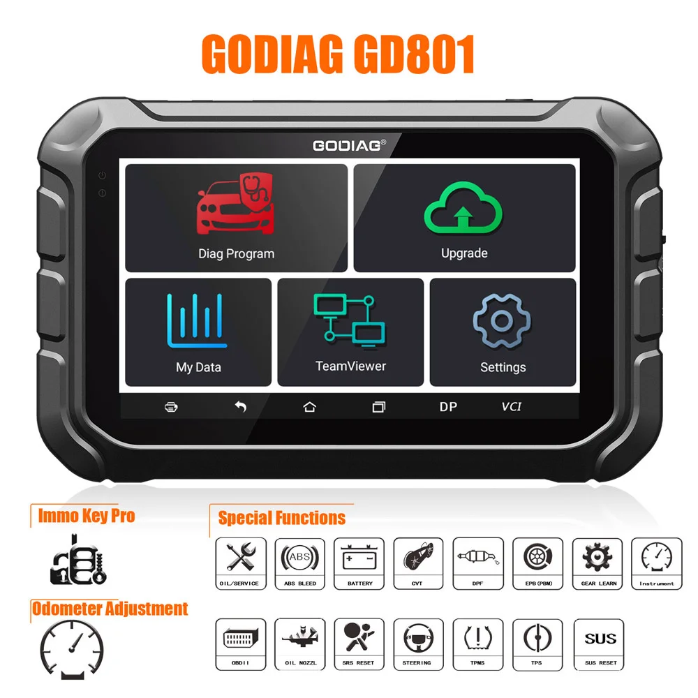 

GODIAG GD801 Key Programmer Multi-language Support ABS EPB TPMS EEPROM