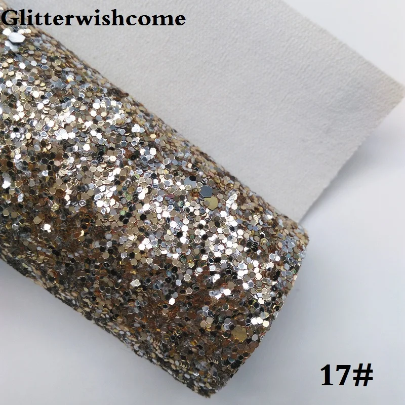 Glitterwishcome 21X29 см A4 Размер синтетическая кожа, плотная блестящая кожа ткань винил для бантов, GM021A - Цвет: 17