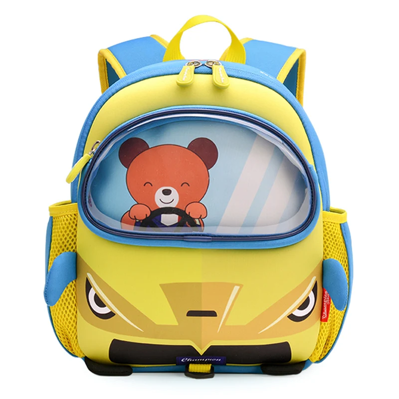 

2019 New Little Bear Driving Yellow Car School Bags for Children Fashion Design Toddler Kids Book Backpacks Girls Boys Schoolbag