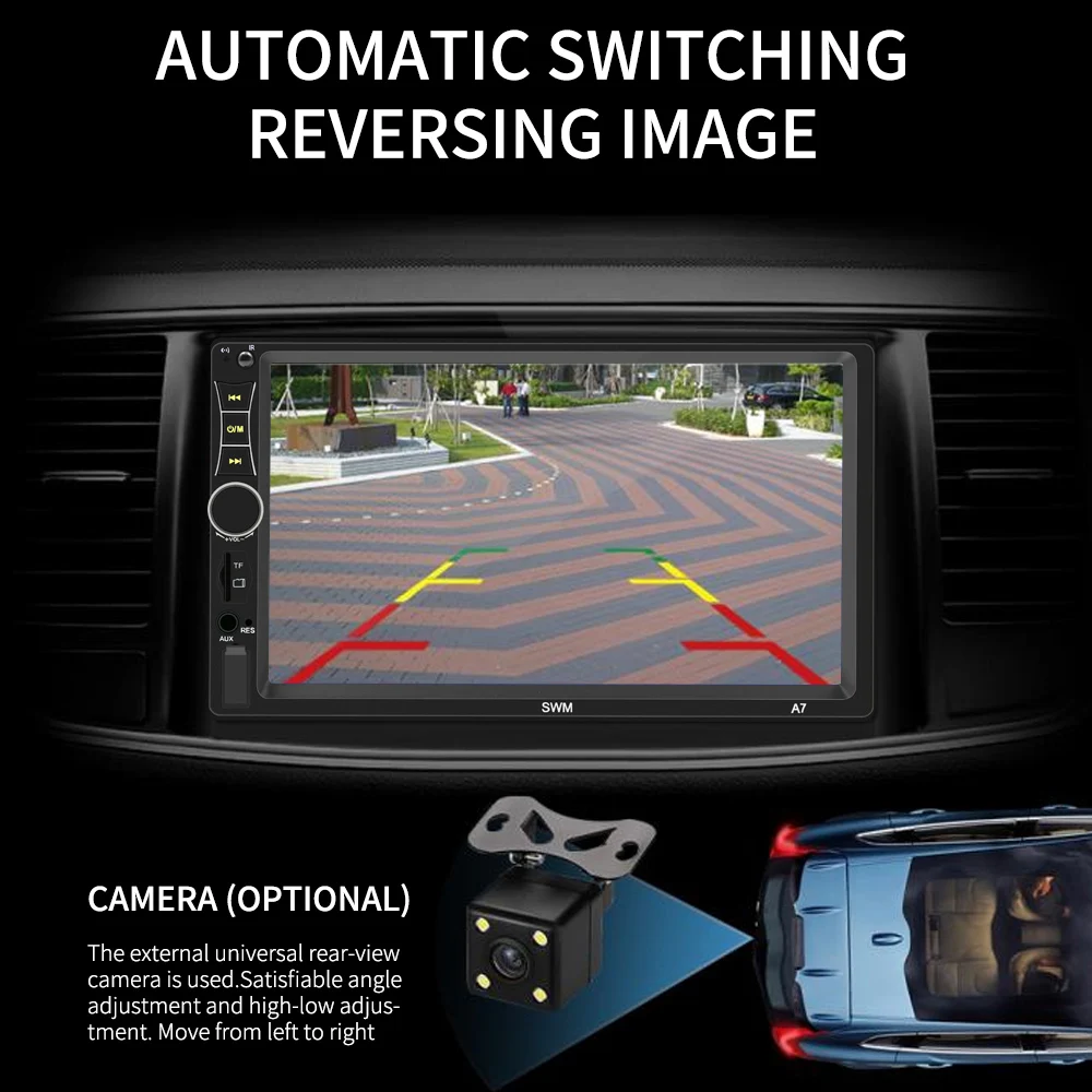2 DIN 7 дюймов HD емкостный сенсорный экран Bluetooth Стерео FM радио MP5 Аудио плеер Mirrorlink телефон зарядка руль