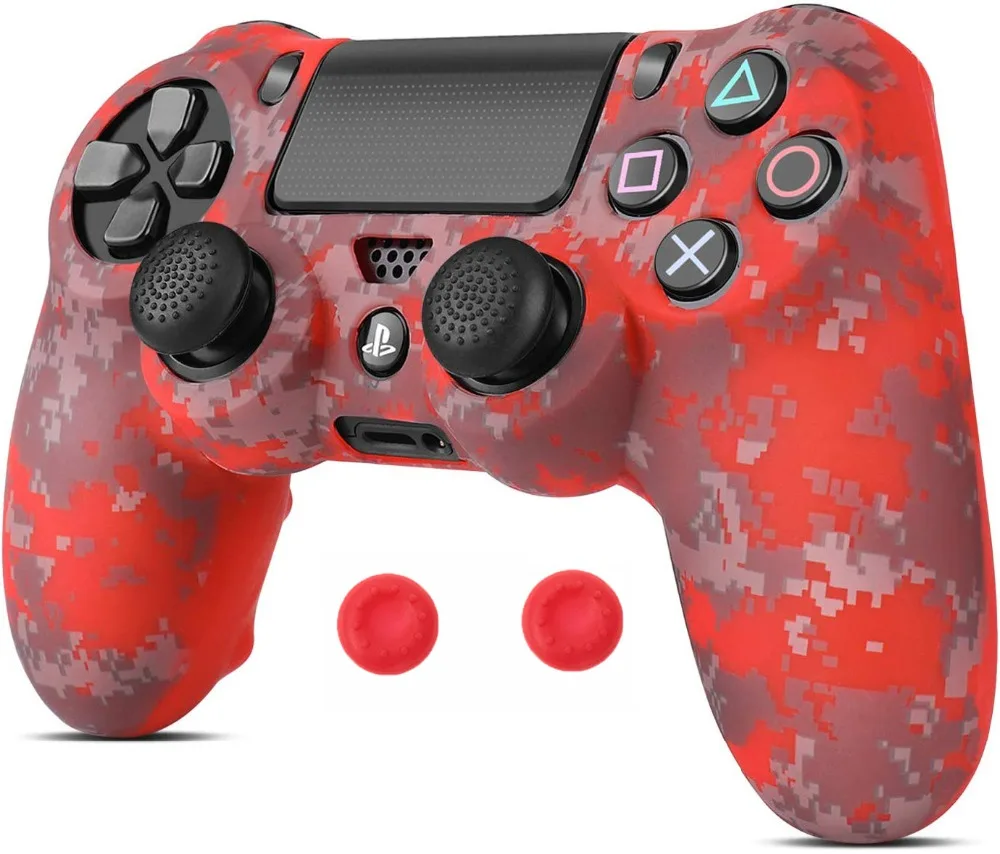ZOMTOP силиконовый Камуфляжный защитный чехол для sony Dualshock 4 PS4 DS4 Pro тонкий контроллер накладки на джойстик Джойстик колпачки