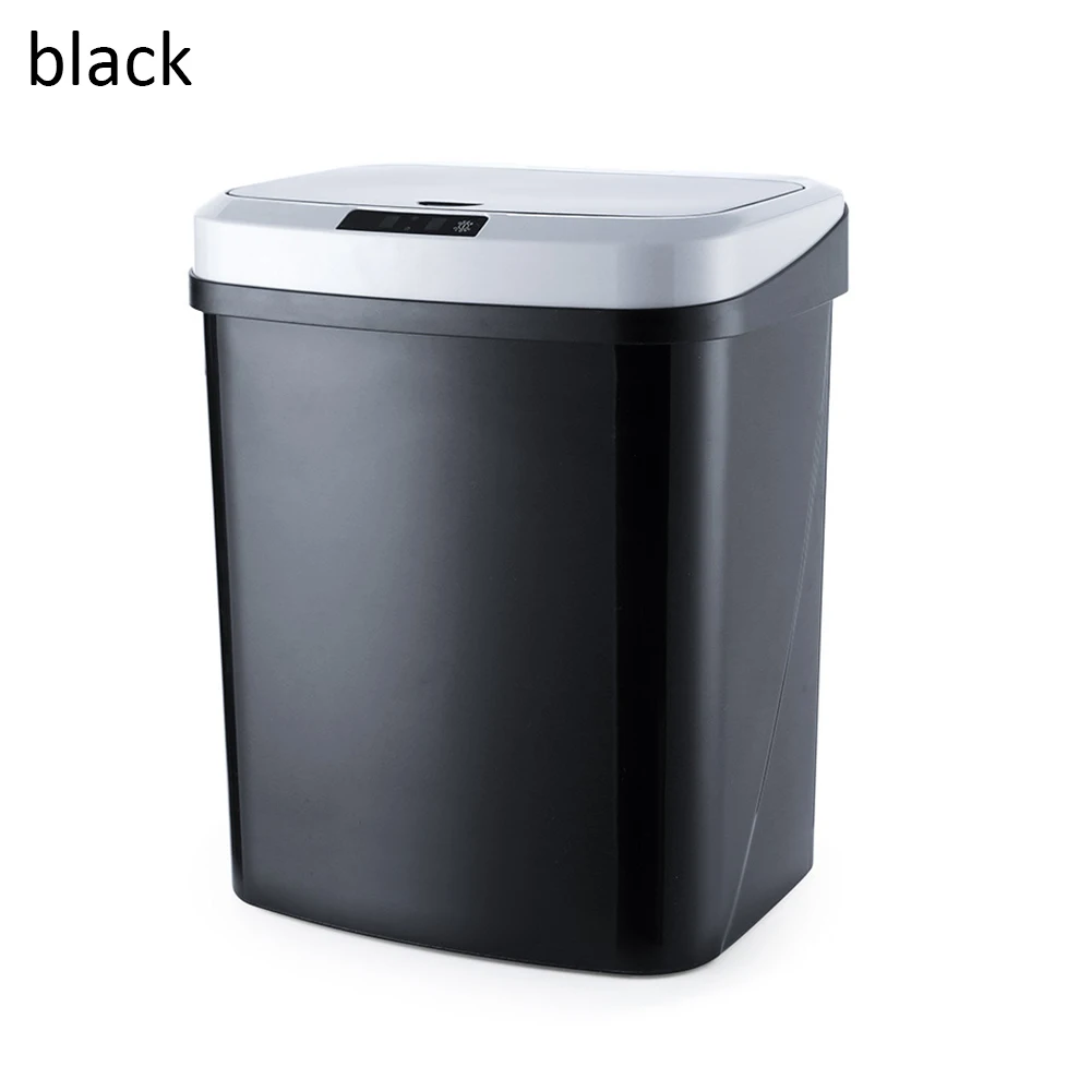 Intelligent Induction Motion Sensor Waste Bins Wide Opening Eco-Friendly Waste Garbage Bin Automatic Touchless Kitchen Trash Can - Цвет: Черный