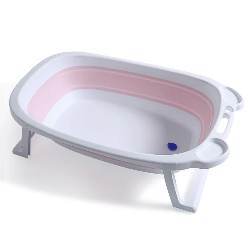 Новорожденный ребенок складной кран для ванной складной детский плавательный ванночки портативный складной экологически чистый нескользящий безопасный ребенок ванна детский Душ Ванна - Цвет: Розовый