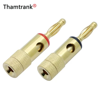 

100pcs/lot 4MM Gold Plated Banana Plug Audio Speaker Cable Screw Banana Connector Banana Speaker Plug Amplifier Cable Adapter