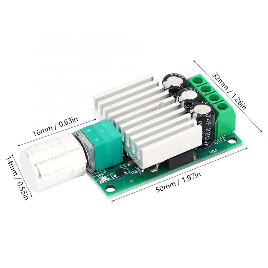 Плата контроллера скорости постоянного тока контроллер двигателя PWM DC12V-30V 7A большая мощность регулятор освещения температуры переключатель