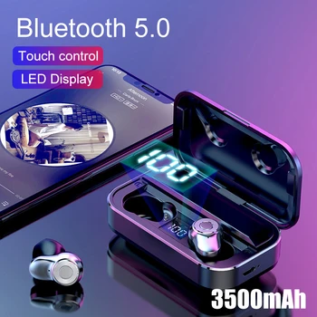 

Wireless Bluetooth Earphone With 3000mAh Charging Box HIFI TWS Wireless Bluetooth 5.0 Sports Earbuds Headsets With Microphone