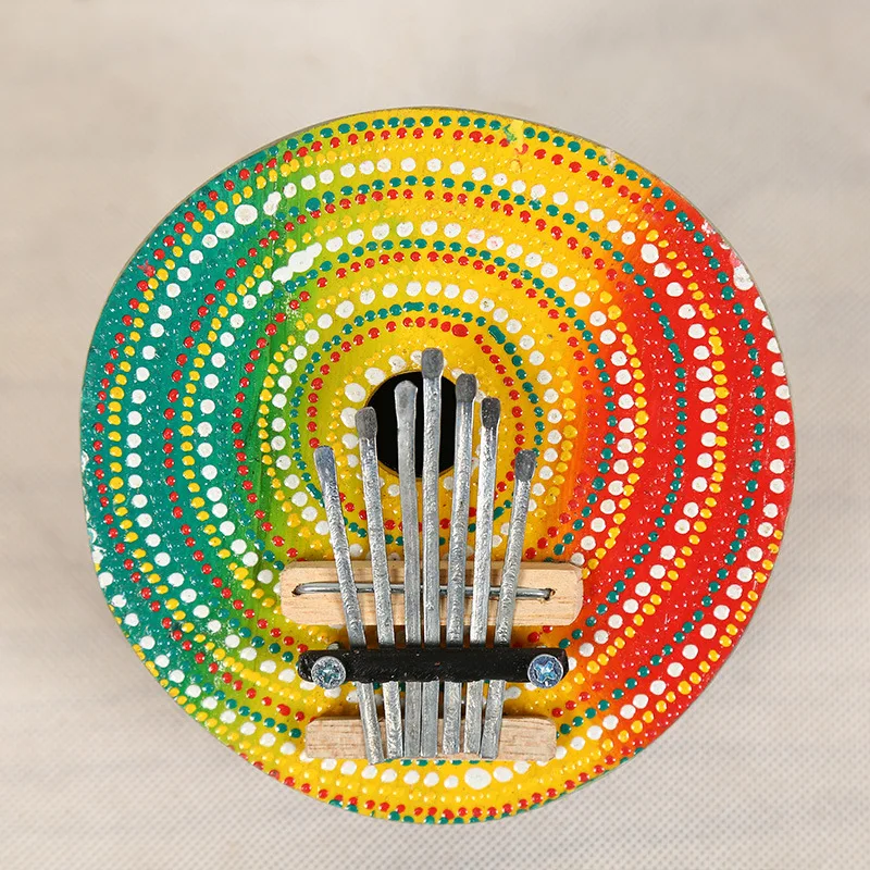 

Color Send Random Kalimba Thumb Piano 7 Keys 17 Rhythms Tunable Coconut Shell Painted Kids Musical Instrument Gift