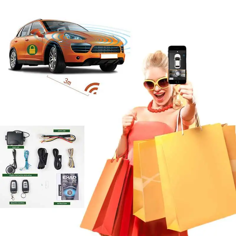  Remote Start Engine Smartphone APP Keyless Entry Car Alarm System Central Locking/Unlock+Tire Press