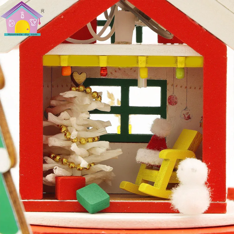 Merry Christmas DIY деревянный кукольный дом мебель Miniaturas кукольный домик игрушки для детей Коллекция подарков на день рождения сани Лось M908