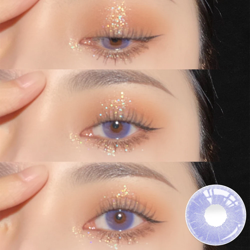 OVOLOOK 2pcs/пара красивых линзы контактные Цвет ed для глаз фиолетовый объектив