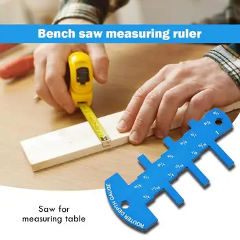

Depth Gauge Table Saw Gauge 1/8 to 2-1/4 inch Aluminium Alloy Gauge for Measuring Table Saw Cutting Woodworking Tool