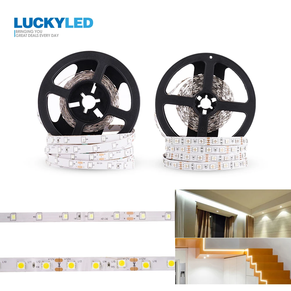 Светодиодная лента LUCKYLED 5 м/рулон 12 В постоянного тока SMD 2835 5050 60