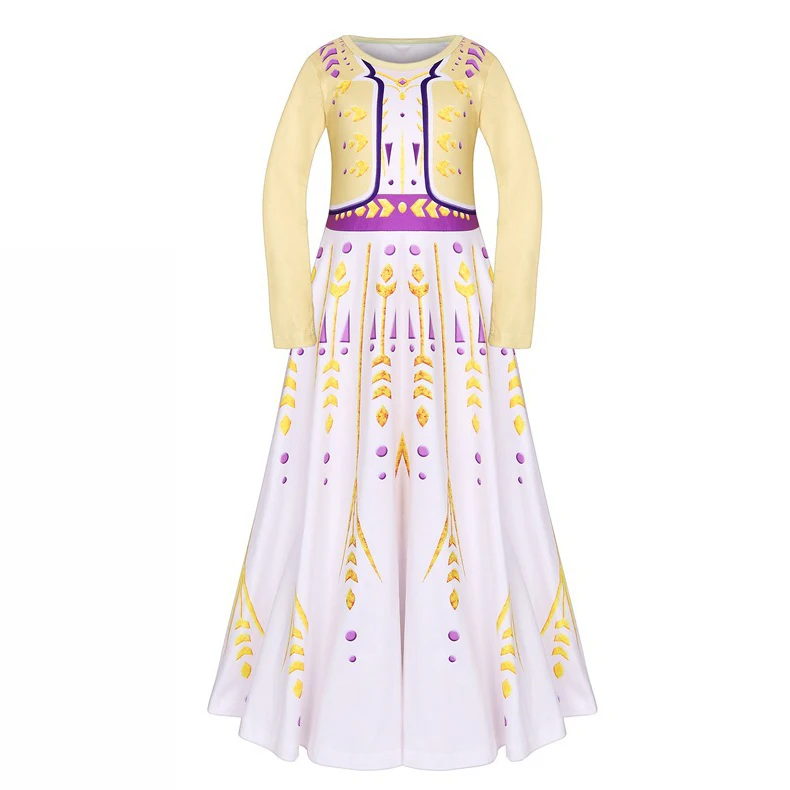Детское платье для девочек платье принцессы из тюля с длинными рукавами Снежная королева Эльза Косплей вечерние костюм принцессы для девочек вечерние карнавальные