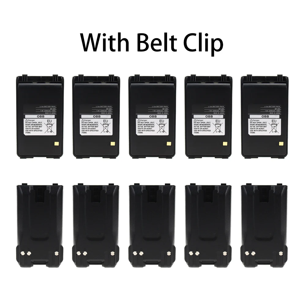 

10 Pcs 2200mAh BP-265 Li-Ion Battery Extended Replacement for ICOM IC-T70A IC-T70E IC-V80 IC-V80E Two Way Radio