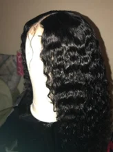 Cranberry-peluca con cierre de encaje 4x4 para mujer, cabello Remy brasileño de ondas profundas, pelucas de cabello humano con encaje frontal 13x4, línea de cabello prearrancado