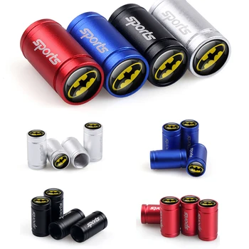 

4Pcs Batman Sports Emblem 3D Fashion Car Styling Car Wheel Tire Valve Caps Stem Case Dust-proof Protection Badge Decoration