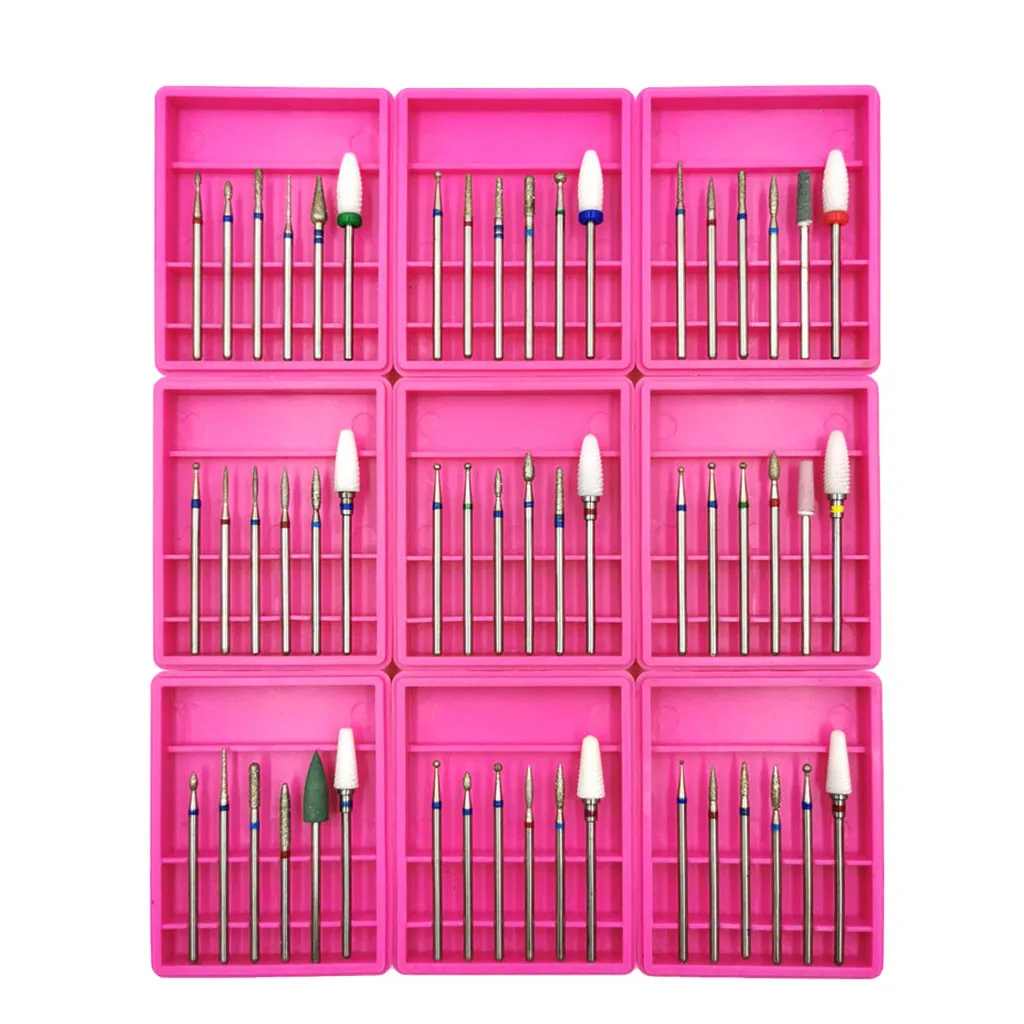6PCS Nail Art Grinding Drill Bits Electric Nail Machine Diamond Ceramic Bit For Mill Manicure Nail Files Nail Drill Bi
