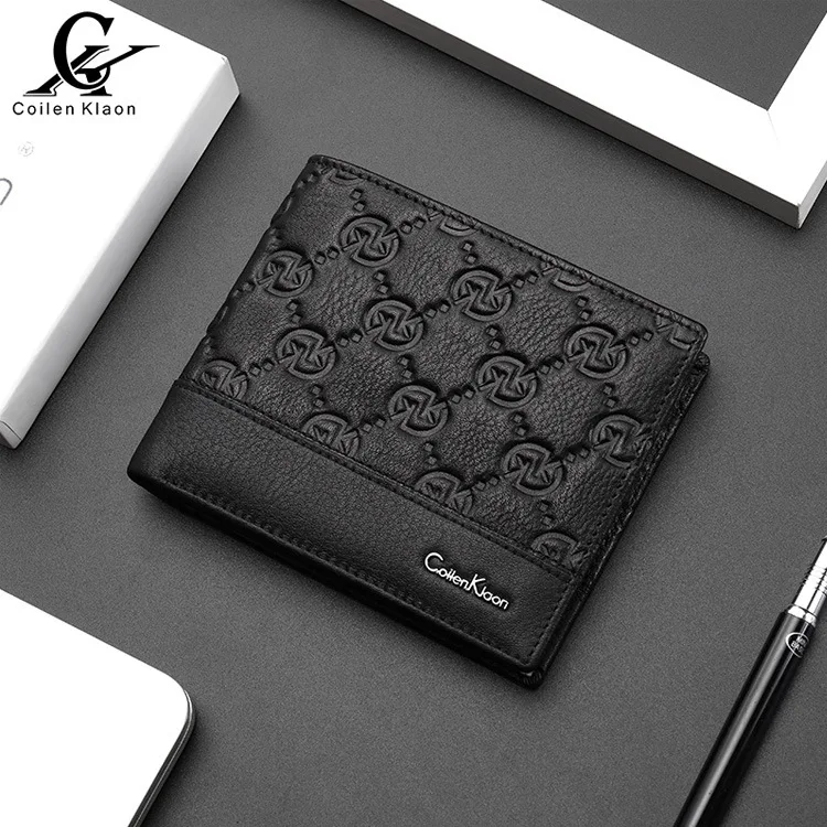 

Ck294 Men Handmade Embossed Cool Wallet Genuine Leather Full-grain Leather High-End Christmas Gift Packing Leather Wallet Fashio