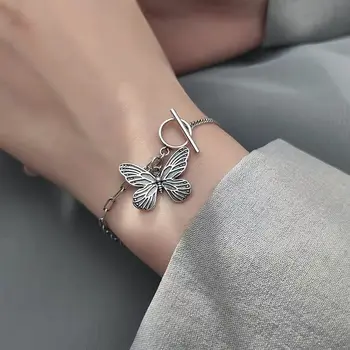 

925 Sterling Silver Vintage Butterfly Charm Bracelet For Women Bracelet &Bangle Wedding Birthday Party Jewelry SL023