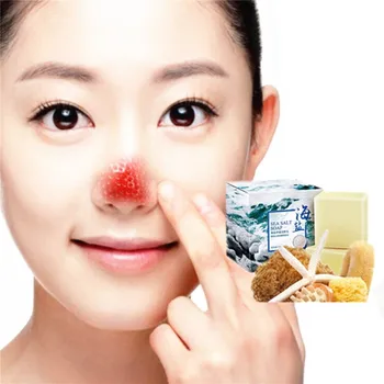 

Sea salt soap whitening and moisturizing facial moisturizing. Cleaning and removing makeup soap with exfoliating facial cleanser