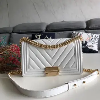 

Classic Women's Handbag Luxury High Quality Leather Shoulder Bag Designer Bronze Silver Chain Crossbody Bag