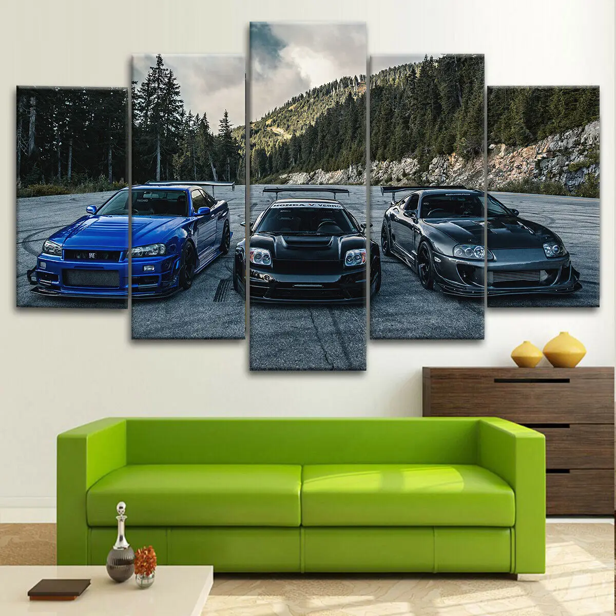 No Framed Canvas 5Pcs Jdm Supra Nissan Skyline Nsx Car Wall Art Poster Home Decor Accessori Soggiorno Decorazione Dipinti