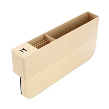 

Side Accessories Slot Storage Box Organizer Front Seat 2 Port USB Interior Filler ABS Mobile Phone Charger Car Multipurpose