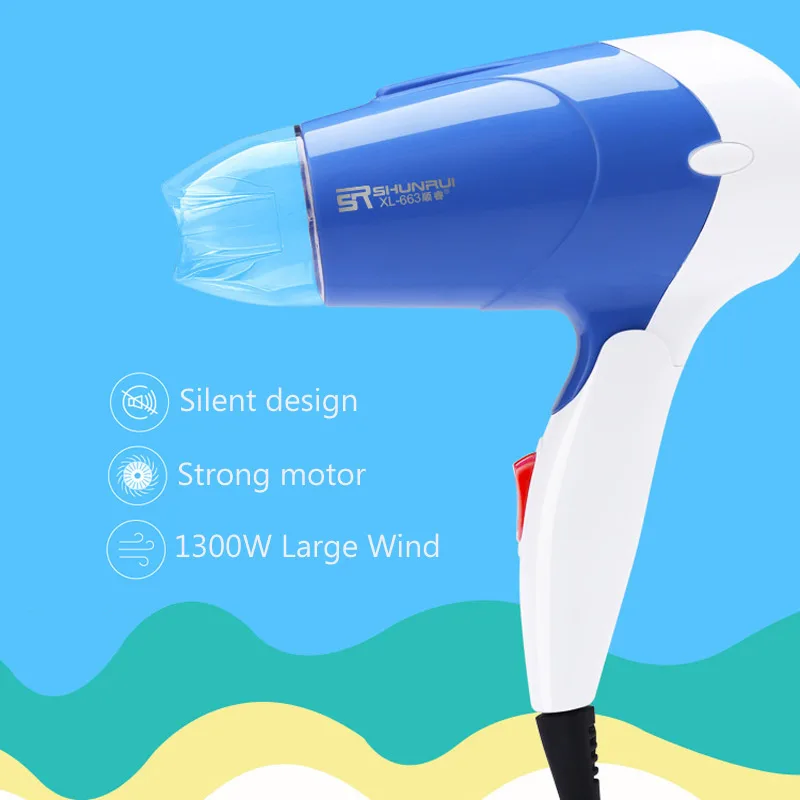 Foldable Handle Hair Dryer Portable Travel Dryer Professional Electric Hair Dryers 1300W Small Hair Salon Equipment Tools 40D