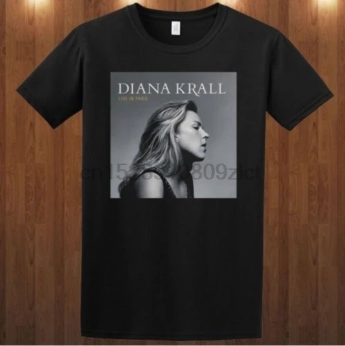 Diana Krall tee T-Shirt jazz pianist singer bossa nova S M L XL 2XL 3XL Printed Men Short Sleeve Funny Tee Shirts |