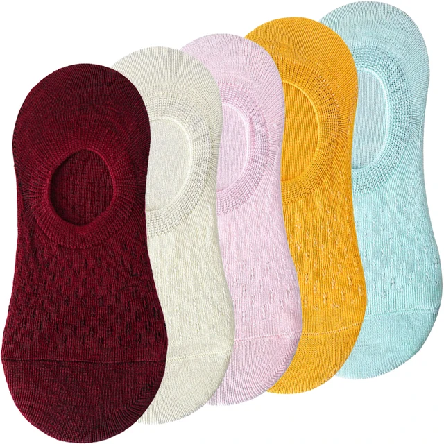 10 pieces = 5 pairs Women Invisible Solid Color Socks Slippers Ladies Polyester Cotton Non-slip Silicone Ankle Socks skarpetki 5 pairs 11
