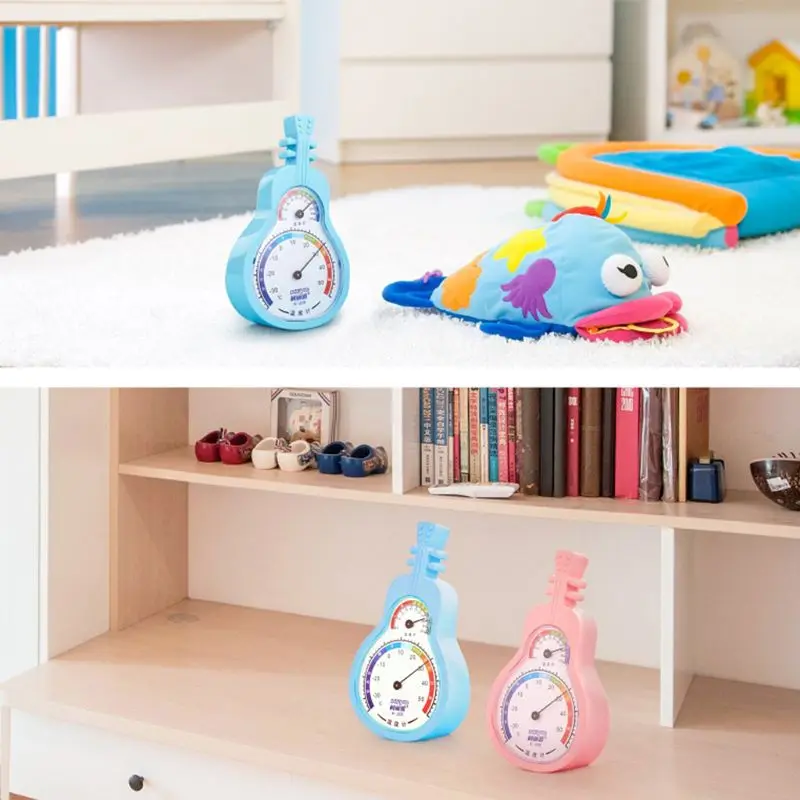 

Guitar Shape Humidity Gauge Hygrometer Indoor Thermometer Temperature Meter Tester for Living Room Household