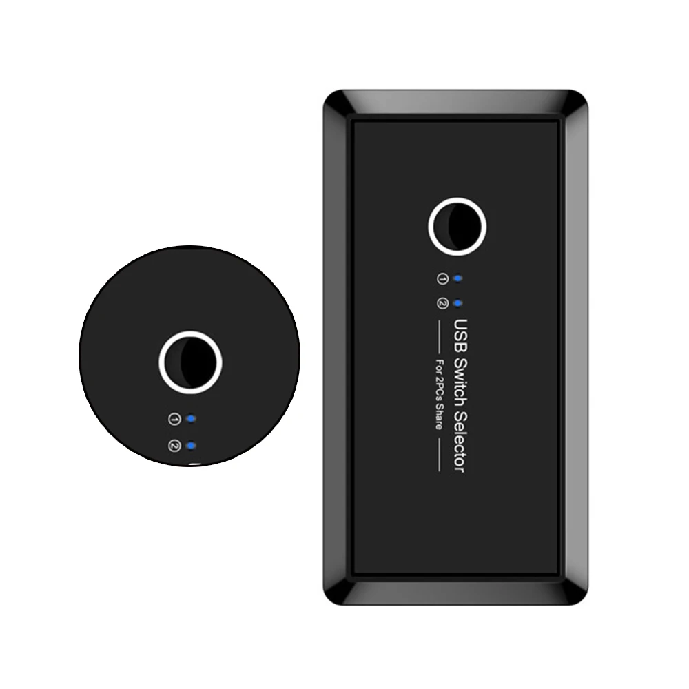 USB KVM переключатель коробка USB 3,0 2,0 переключатель 2 порта шт обмен 4 устройства для клавиатуры мышь принтер монитор с 2 USB кабели