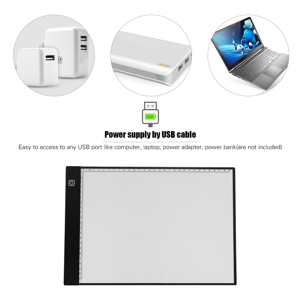 A4 ультратонкий планшет со светодиодной подсветкой световая коробка с usb-подключением коробка Tracer копия доска 3 Уровня Регулируемая яркость для художников рисуйте наброски