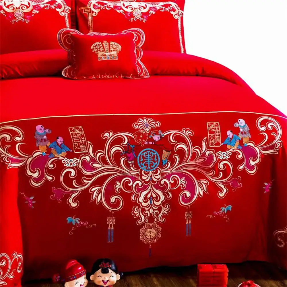 Свадебные постельные принадлежности серии Высокое качество пододеяльник queen/King size 4/6 шт