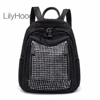 

Female Casual Microfiber Leather Backpack for Student 2020 Teenager Youth Fashion Quality Zipper Stylish Leather Black Knapsack
