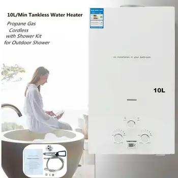 

Portable 8L LPG Gas Instant Water Heater 16KW High Capacity Propane Tankless Hot Water Heater Boiler for Outdoor Camping Shower