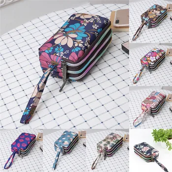 

Fashion Women Mini Wallet Zipper Floral Printed Card Cellphone Holder Coin Purse Small Leather Clutch Bag Handbag