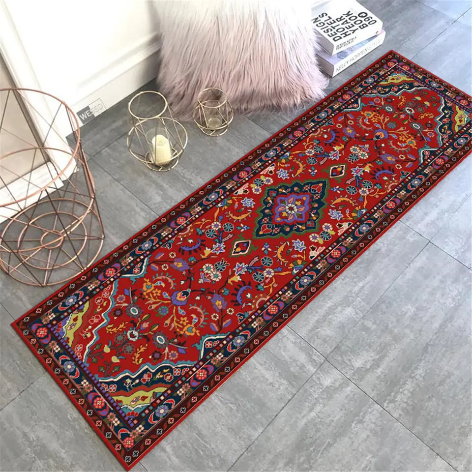  Kitchen Rugs Set of 2 Bohemia Black Lines Ethnic