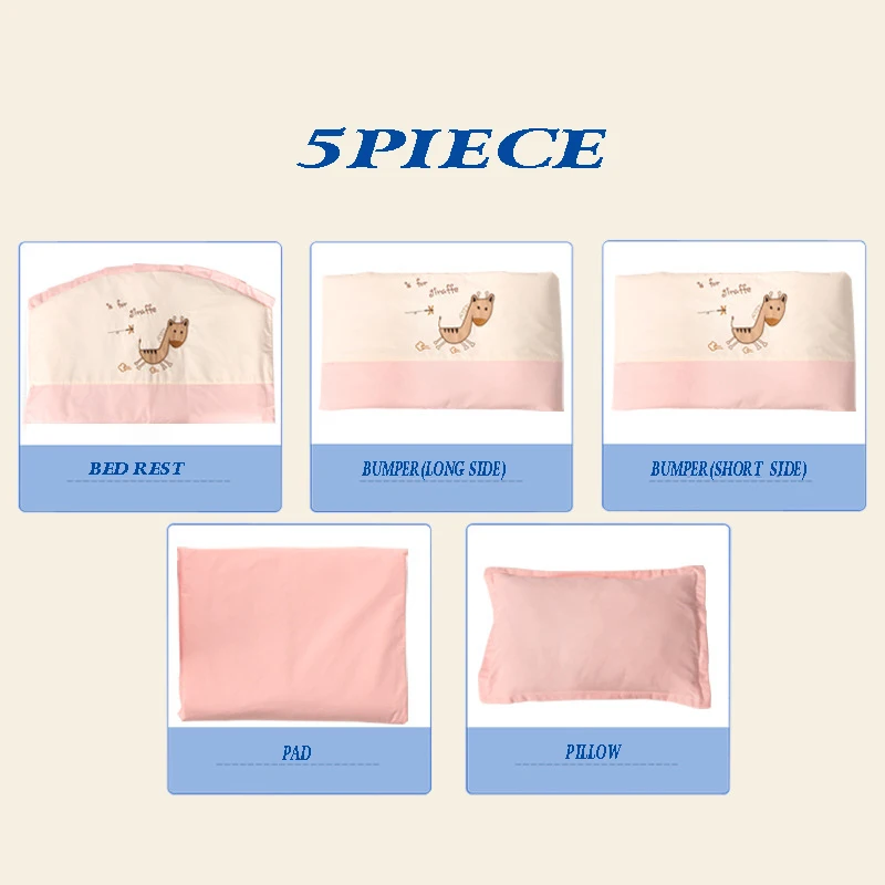 5Pcs-Set-Cartoon-Animated-Crib-Bed-Bumper-For-Newborns-Comfortable-Children-s-Bed-Protector-Knot-Baby