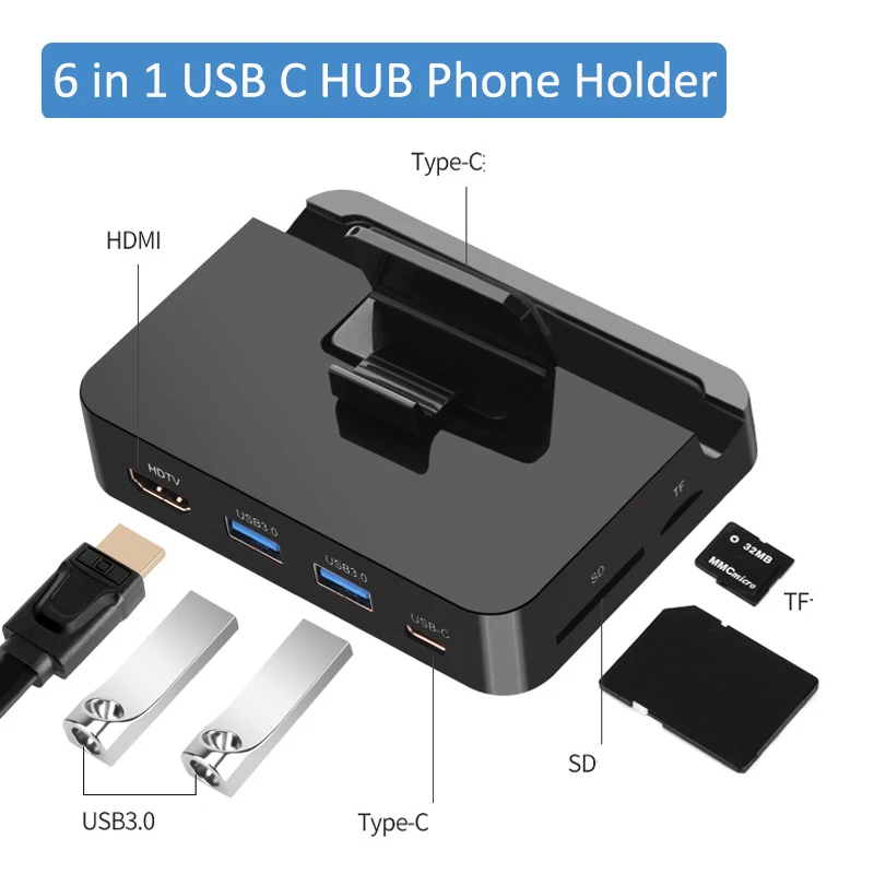 Док-станция для Huawei P40 Mate 30 Samsung S20 S9 на USB 3 0 6 в 1 | Мобильные телефоны и аксессуары