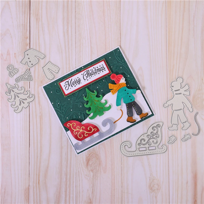 Christmas Winter Tags Box Words Cutting Dies Metal Stencil for DIY Scrapbooking