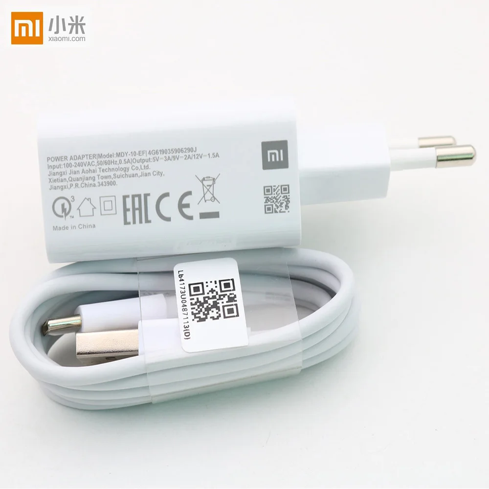 

Original For Xiaomi mi 9SE Charger QC3.0 Quick Adapter Type-C Cable For Mi 6 8 Lite 8se 9se Pocophone f1 Max Mix 3 Redmi note 7