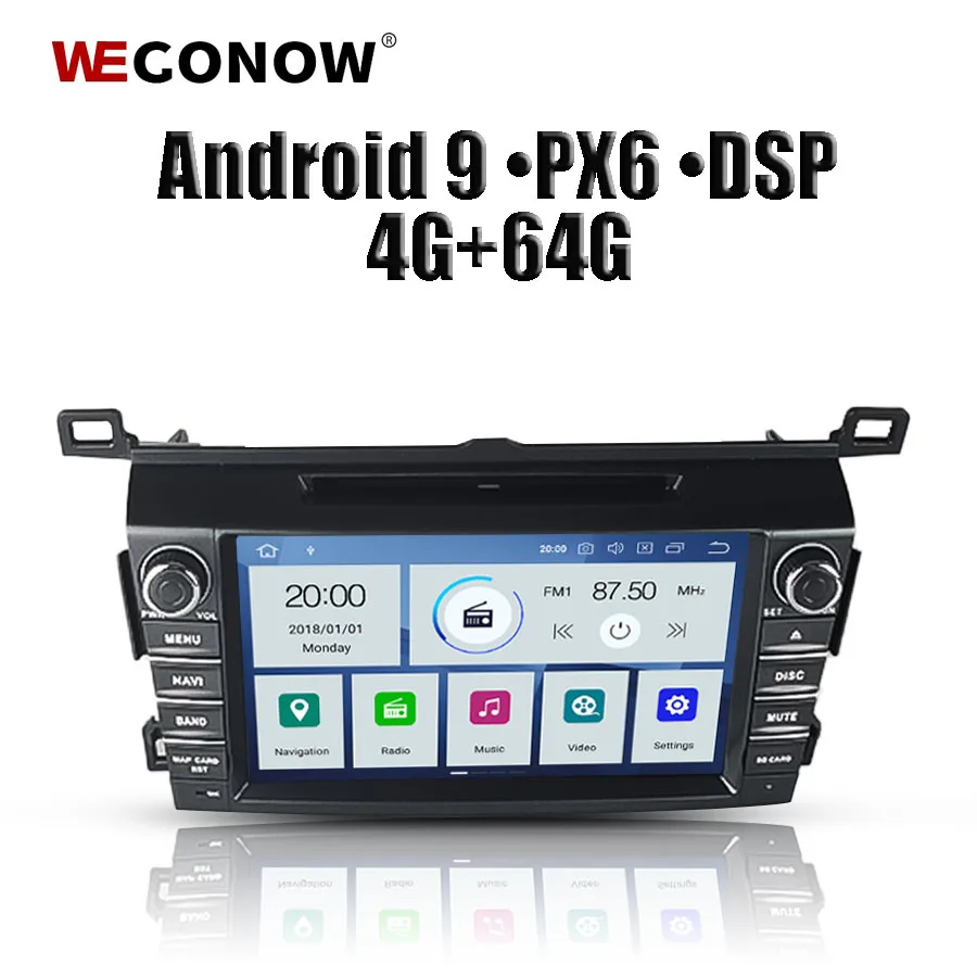 DSP PX6 ips Android 9,0 6 ядерный 4 Гб ОЗУ 64 Гб ПЗУ автомобильный dvd-плеер gps карта wifi Bluetooth RDS радио для Toyota RAV4 RAV 4 2013
