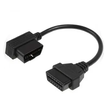 

30cm OBD2 Extension Cable OBD II 16 Pin Male to Female Car Diagnostic Tool L Type Elbow Right Angle ELM327 Connector Cable