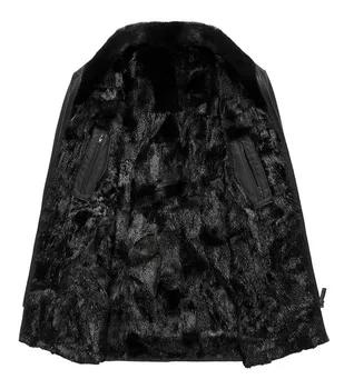 

Genuine Leather Jacket Winter Jacket Men Real Mink Fur Coat Luxury Cow Leather Jackets Plus Size P-RLM18503 MY1269