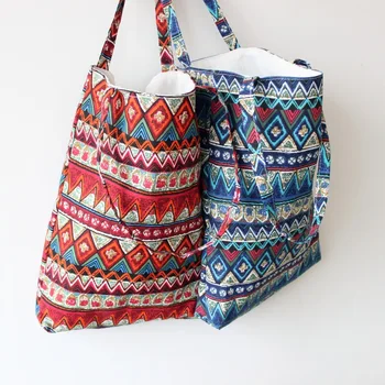 

Women Tote Handbag for Shopping Fashion Plaid Shoulder Large Capacity Student Cotton Linen Canvas Shopping Bags